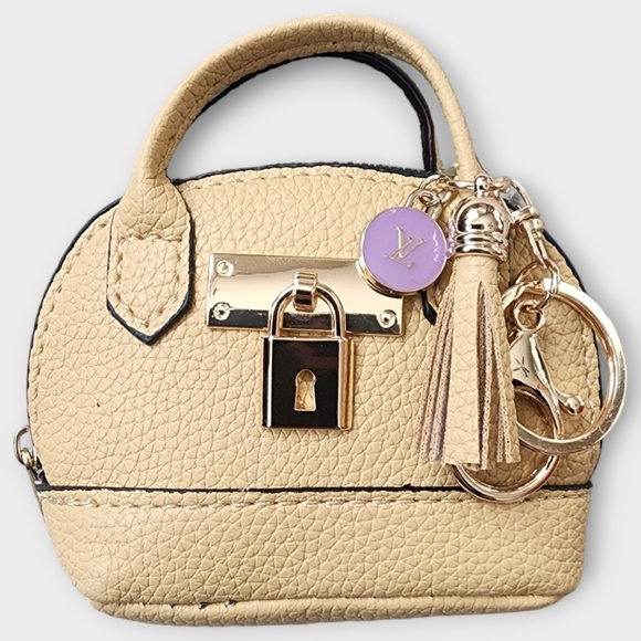 Upcycled Gemz Accessories - LOUIS VUITTON Charm on Mini Unbranded Leather Alma-Style Bag Keychain/Coin Purse